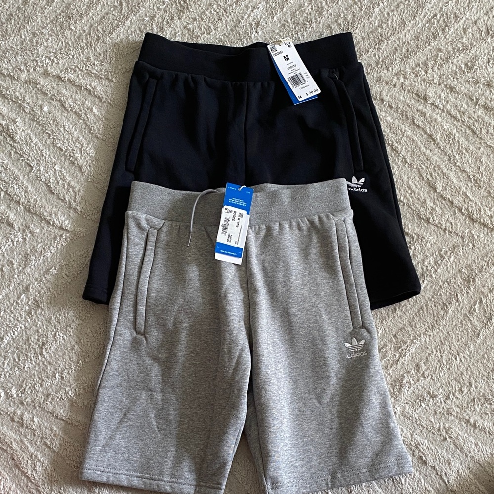 Adidas Kids Black and Gray Shorts Duo